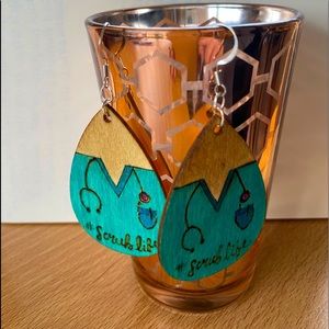 Wood Burned Earrings